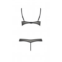 Комплект белья с открытым доступом HEIDI SET WITH OPEN BRA black S/M - Passion