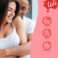 Съедобный лубрикант WET Flavored Aardbei Glijmiddel (Сочная клубника) 89 мл
