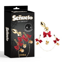 Набір CHISA Senuelo Sexy Tempter Kit анальна пробка та затискачі на соски з бантиками Набір CHISA Senuelo Sexy Tempter Kit анальна пробка та затискачі на соски з бантиками