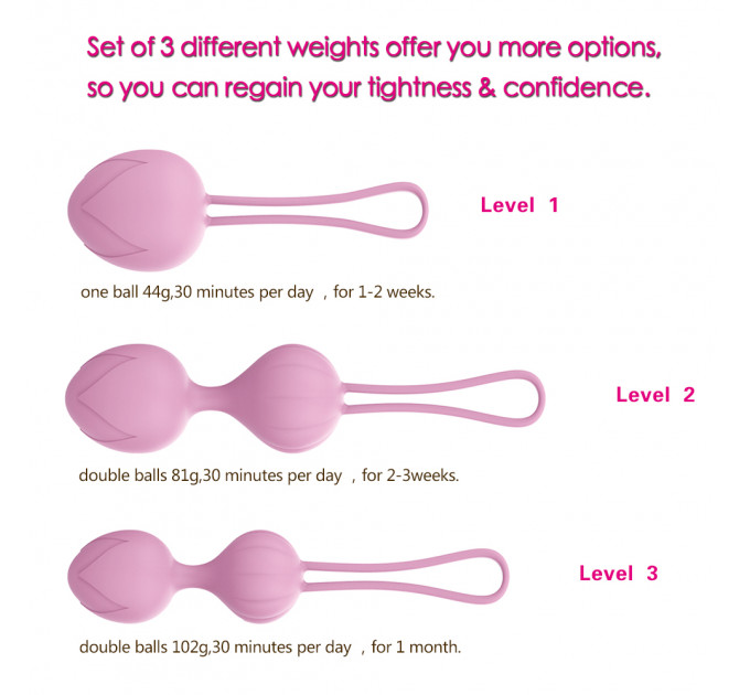 Набор вагинальных шариков Every Night Toys Wendy, 3 шт, сиреневый