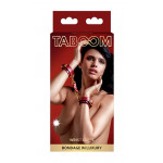 Наручники с карабинами Taboom красные, золотистая фурнитура