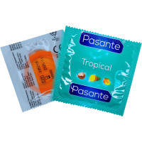 Презервативы оральные со вкусом манго Рasante Tropical цветные, из латекса (цена за 6 шт)
