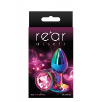 Радужная анальная пробка REAR ASSETS PINK, S