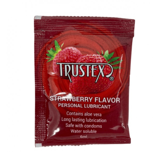 Саше/Лубрикант на водной основе Trustex Strawberry со вкусом клубники, 6 мл