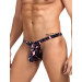 Стрінги чоловічі Star Night з темно-леопардовим принтом, чорно-рожеві, S