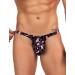 Стрінги чоловічі Star Night з темно-леопардовим принтом, чорно-рожеві, S