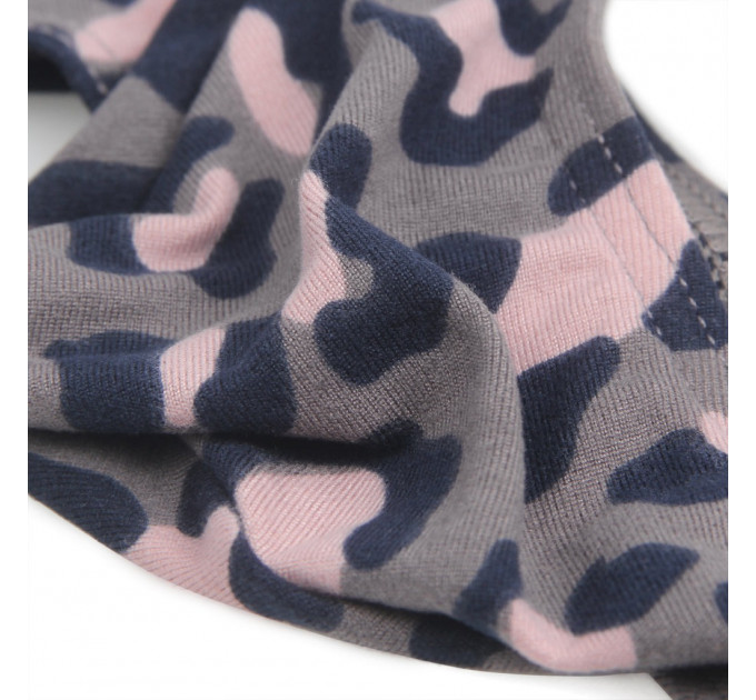 Стрінги чоловічі Star Night з темно-леопардовим принтом, чорно-рожеві, S