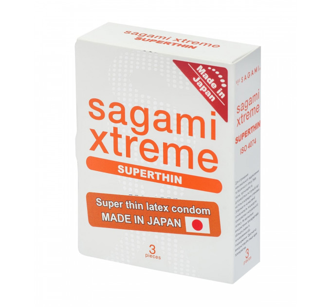 Супертонкие презервативы латексные Sagami Xtreme Superthhin (цена за упаковку, 3 шт.)