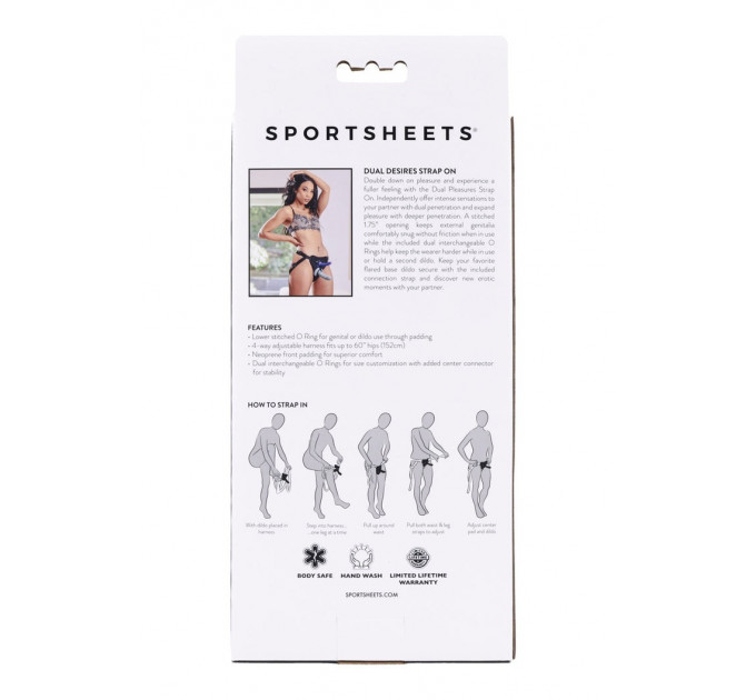 Трусики для страпонов Sportsheets Dual Desires с двойным проникновением