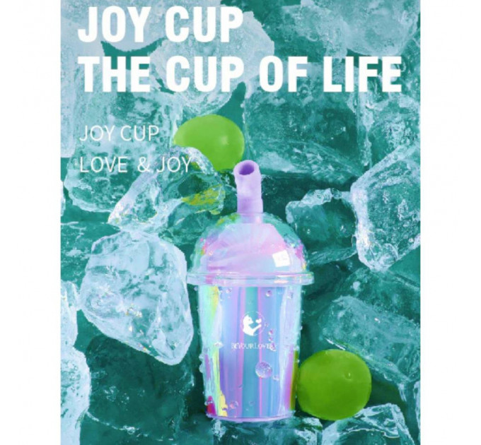 Вакуумний стимулятор у формі стаканчика з трубочкою BeYourLover Joy Cup голубий, 9.1 см х 4.6 см