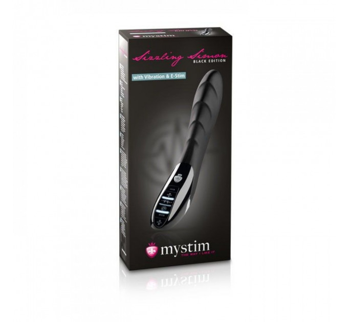 Вибратор ребристый Mystim Sizzling Simon с электростимуляцией, черный