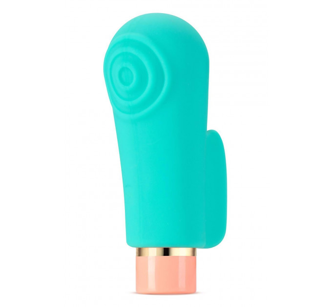 Вибратор на палец с рельефом Aria Blush, силиконовый, бирюзовый