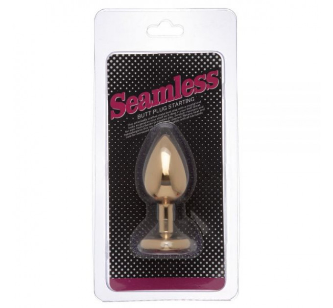 Анальная пробка Gold Metal Heart Light Pink, M