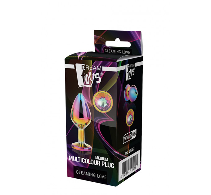 DT21782 Радужная анальная пробка GLEAMING LOVE MULTICOLOUR PLUG MEDIUM