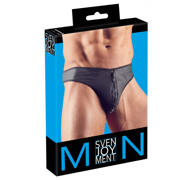 Мужские стринги со стразами по молнии Sven Joy Ment Men's String, черный, S