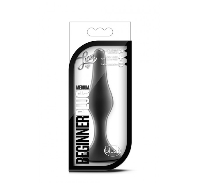Анальный стимулятор LUXE BEGINNER PLUG MEDIUM, BLACK