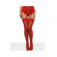 Чулки красные Obsessive S800 S/M Red Чулки красные Obsessive S800 S/M Red
