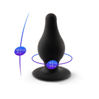 Анальна пробка термореактивна Silexd Plug Model 2 конічної форми, чорна, L