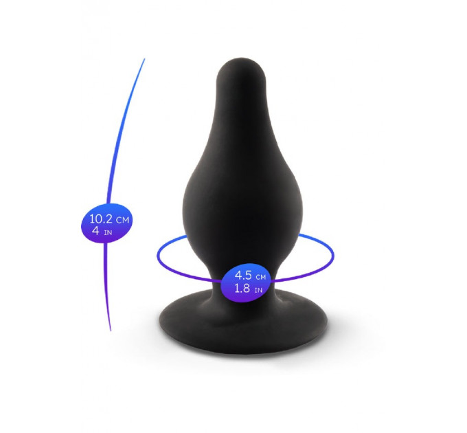 Анальна пробка термореактивна Silexd Plug Model 2 конічної форми, чорна, L