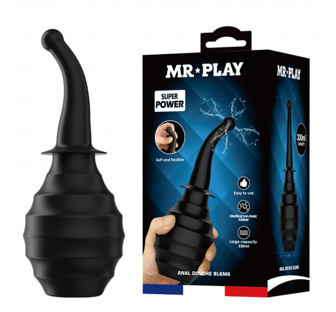 Анальний душ із гнучким носиком Pretty Love MR PLAY чорний, 330 мл