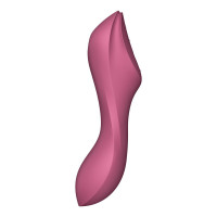 Двойной вибратор с вакуумной стимуляцией Satisfyer Curvy Trinity 3, розовый