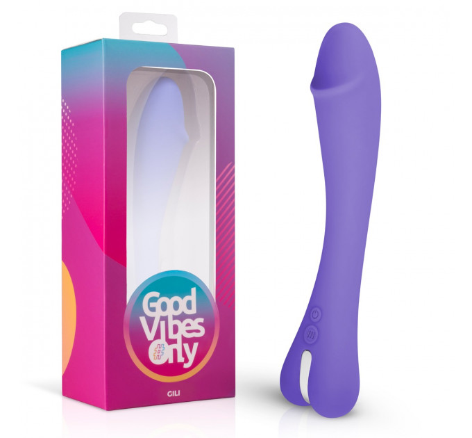 Вібратор для точки G Gili Good Vibes Only, силіконовий, фіолетовий, 22 см х 3.8 см