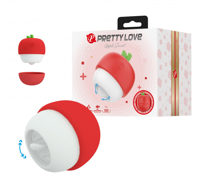 Клиторальный стимулятор Pretty Love APPLE Secret, красный