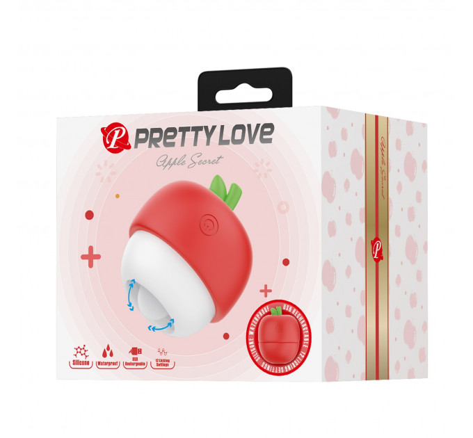 Клиторальный стимулятор Pretty Love APPLE Secret, красный