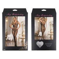 Комбинезон в сеточку, полупрозрачный Star Night, черный, XS-M