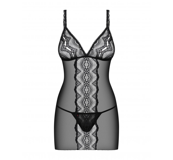 Пеньюар Obsessive Lucita та стрінги S/M