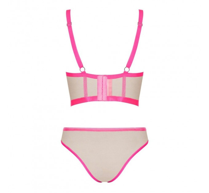 Комплект Obsessive Nudelia top & panties pink S/M