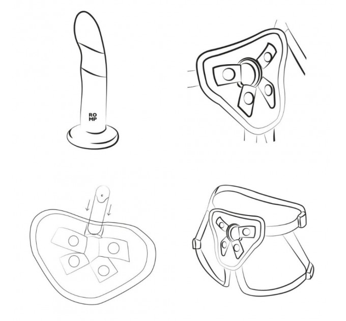 Комплект старопон+ трусики ROMP Piccolo Pegging Kit