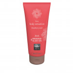 Лубрикант та масажне масло 2 в 1 HOT SHIATSU Massage-& Glide gel 2in1 Strawberry scent, 200 мл