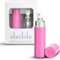 Набір для подорожей: Лубрикант на силіконовій основі Uberlube у рожевому футлярі, 15 мл