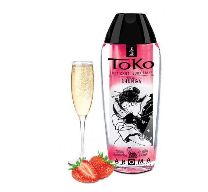 Лубрикант оральный Shunga Toko со вкусом клубники и шампанского, 165 мл
