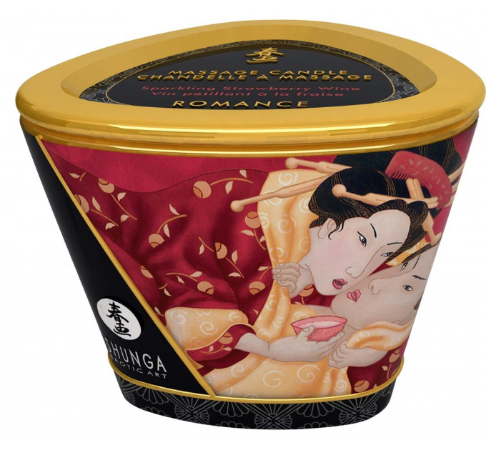 Масажна свічка Shunga Massage Candle Strawberry з ароматом полуниці, 170 мл