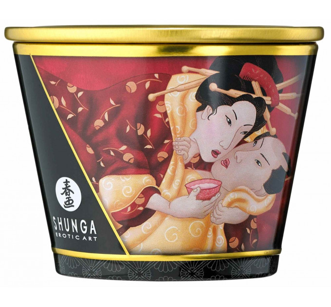 Масажна свічка Shunga Massage Candle Strawberry з ароматом полуниці, 170 мл
