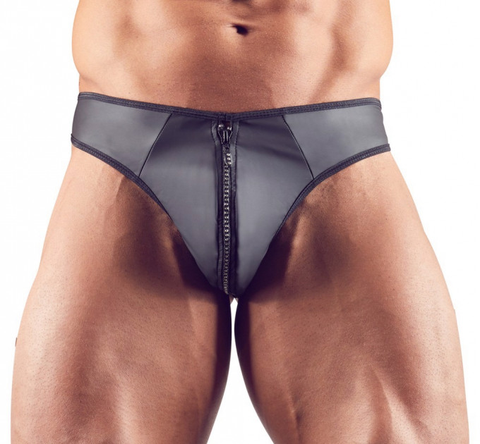Мужские стринги со стразами по молнии Sven Joy Ment Men's String, черный, S