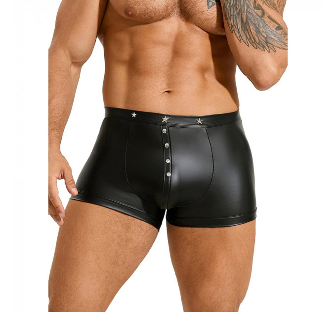Чоловічі труси-боксери Star Night з імітацією шкіри, чорні, L