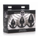 Набір анальних пробок різного розміру Master Series Triple Spades, чорний
