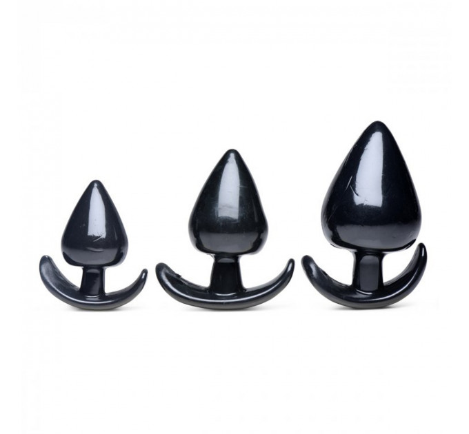 Набір анальних пробок різного розміру Master Series Triple Spades, чорний