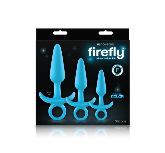Набор светящихся анальных пробок NS Novelties FIREFLY PRINCE KIT BLUE