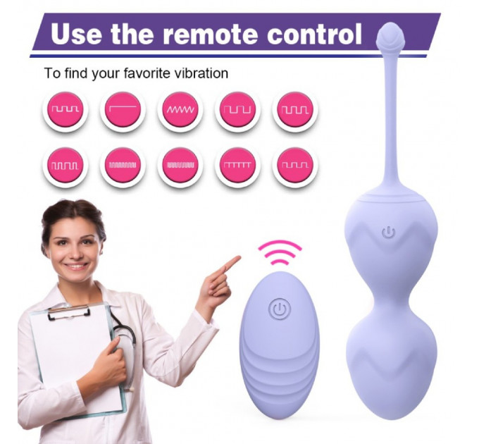 Набор вагинальных виброшариков Every Night Toys Lela, 3 шт, с дистанционным пультом, сиреневый