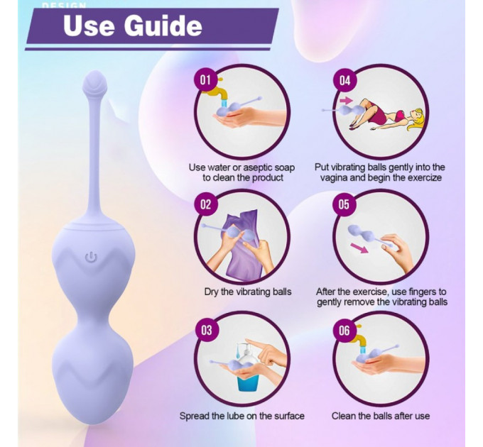 Набор вагинальных виброшариков Every Night Toys Lela, 3 шт, с дистанционным пультом, сиреневый