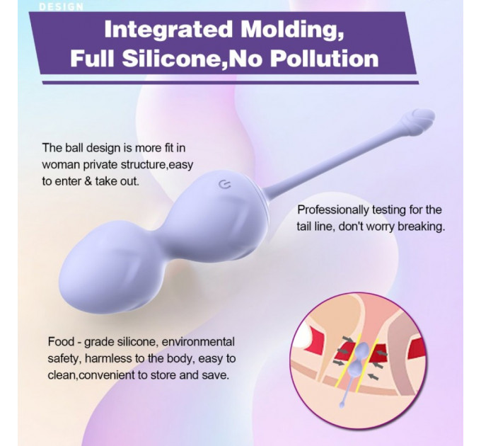 Набор вагинальных виброшариков Every Night Toys Lela, 3 шт, с дистанционным пультом, сиреневый