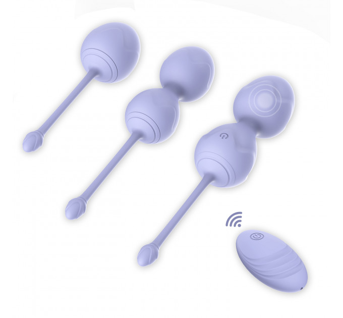 Набор вагинальных виброшариков Every Night Toys Lela, 3 шт, с дистанционным пультом, сиреневый
