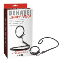 Ошейник и поводок Chisa Behave Luxury Fetish черные
