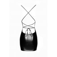 Платье с открытой спиной и глубоким декольте виниловое Noir Handmade F252 черное, L