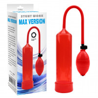 Помпа для увеличения члена Chisa Stunt Worx Max Version Penis Pump, красная