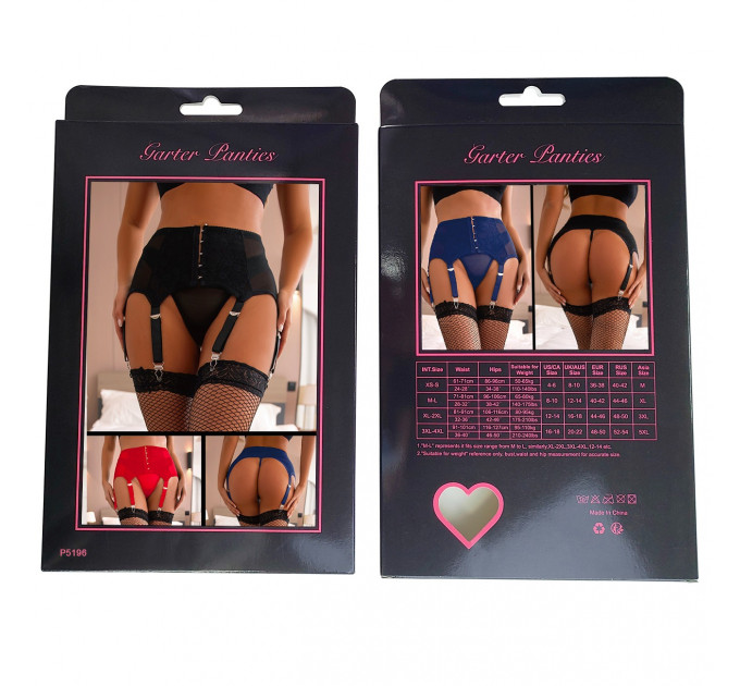 Сексуальные стрейч-трусики с пятью крючками и поясом для подвязок Star Night, красный